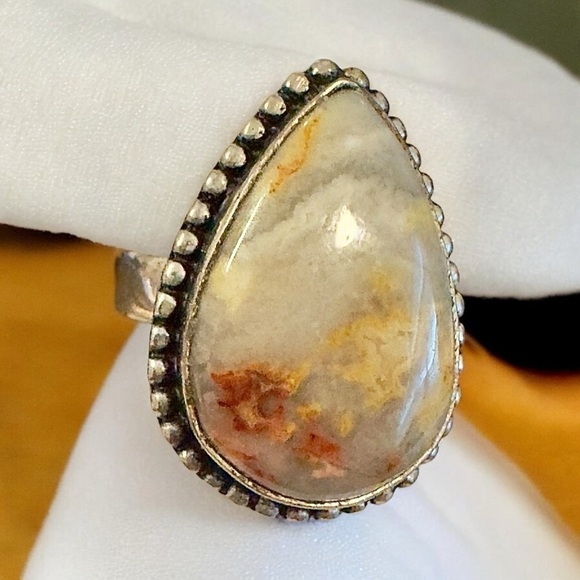 Bumblebee Jasper Sterling Silver Ring (7) - Picture 3 of 7